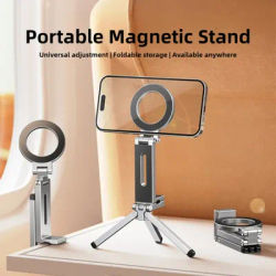 Metal Aluminum Magnetic Airplane Phone Holder Adjustable for Travel Selfie Rotating Desk Clamp Portable Foldable Hook for Apple