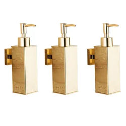 3X Liquid Soap Dispenser Bathroom Wall Mounted Gold Shower Gel Detergent Shampoo Bottle For Kitchen Hotel Home