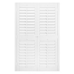 Wide Width Plantation Interior Faux Wood Shutters White by Whole Space Industries in White (Size 31" W 54" L)