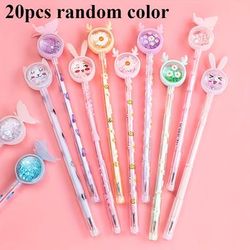 TEMU 10/20pcs Sparkling & Flower Gel Pens - Assorted Colors, Pastel Design With Glittery Butterflies & Flowers, Valentine's Day Gifts And Party Favors, School Supplies | Design | , Cute Pen