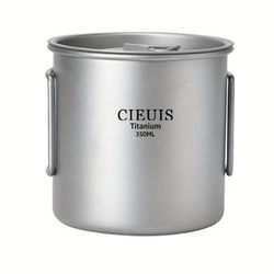 TEMU Cieuis Pure Titanium Folding Cup With Lid – Portable, Collapsible, Bpa-free, High-temperature Resistant For Camping, Hiking & , Camping Accessories