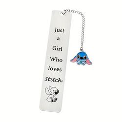 TEMU Adorable And Stitch Series Bookmarks Made Of Stainless Steel With Charms, Perfect Reading Accessories And Gifts For Fans Of Family.