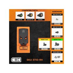 C&H Precision Weapons Staccato Duo Low Witness Adapter Plate Trijicon RMR Holosun 407c 507c 508c 508T Black STID-RH