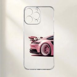 TEMU Pink Car Pattern Phone Case Uv Printing Mobile Phone Protective Degree Full Protection Suitable For Iphone 11 12 13 Pro Max Xr X/ Xs 7 8 Plus Se Mini New Personality Creative