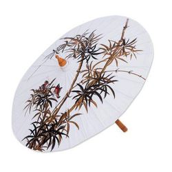 'Hand-Painted Decorative Cotton Parasol from Thailand'