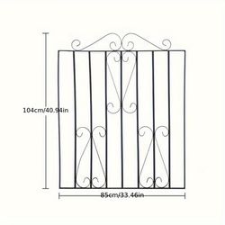 TEMU 3 Ft High Tall Heavy Duty Metal Garden Patio Gate Wrought Iron Material Garden Pedestrian Gate With Accessories Garden Outdoor Iron Gate