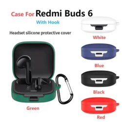 Silicone Protective Case For Redmi Buds 6 Headset Soft Case Charging Bag Headset Case Storage Bag Hook