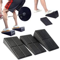 TEMU 3-pack Squat Wedge Blocks, 12-inch Leg Stretcher Foam Slant Boards, Universal Fit Pp Material For Squats, Calf Raises, Yoga, Knee Over Toe Workout Equipment - Black
