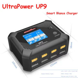 UltraPower UP9 Smart Blance Charger Discharger AC 100W DC 200W LCD 4Ch Charger for 1-6S LiPo/LiHV/LiIon/LiFe Battery RC Model