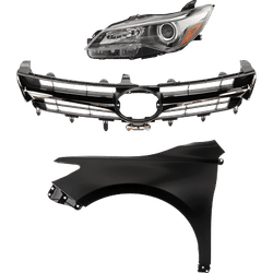 Replacement Grille Assembly ABS Plastic Chrome Shell with Painted Black Insert Grille, 1-year unlimited-mileage warranty KIT-031323-85