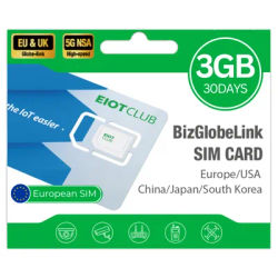 EIOTCLUB Prepaid Europe SIM Card, 3GB/30DAY, Use in Europe/US/China/Japan/South Korea, Global Travel SIM Card, No Roaming Fee