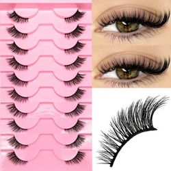 TEMU 10 Pairs Half Eyelashes 5-10mm Corner Lashes Half Lashes Wispy End Lashes Corner Eyelashes Reusable False Eyelashes, Easy To Operate, Natural False Eyelashes Suitable For Any Occasion