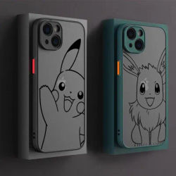 Line Pokemon Cartoon Phone Case For iPhone 14 15 16 Pro Cover For iPhone 11 13 Pro Max 12 Mini 7 8