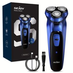 TEMU Sejoy Electric Razor For Men, Mens Electric Shavers, Rechargeable Machines, With Pop-up Trimmer, 1 Hour Fast Charging, 3d Floating Head, Lcd Power Indicator