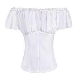 Retrò Vintage Rococò Rinascimento Blusa / Camicia Pizzo Fiocco Tinta unica Costume Per donna Costumi da pirata Reale Mascherata Casual Quotidiano Adulti Blusa