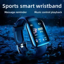 Montre intelligente Sport Fitness Bracelet contrôle musique Message affichage podomètre Bluetooth connecter Smartwatch 116 réveil météo