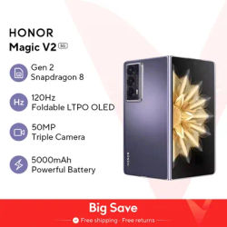 Global Version Honor Magic V2 5G Foldable LTPO OLED 120Hz Display 7.92" 50MP Rear Cameras Snapdragon 8+ Gen 2 5000mAh 66W NFC