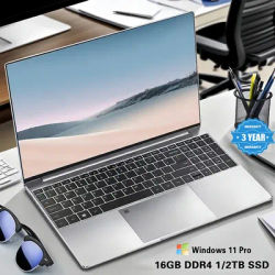 Fingerprint Unlock Notebook Windows 11 Portable Laptop Celeron N4000 15.6 Inch 16GB RAM 1TB SSD Office Computer