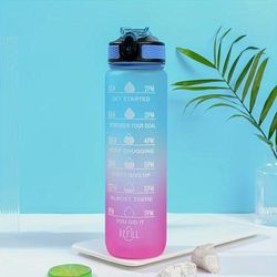 TEMU Stylish Gradient Space-themed Insulated Water Bottle With Digital Display - Portable, Leak-proof, And Lockable Lid For Fitness And Outdoor Use, Outdoor Hydration|futuristic Design