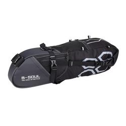 TEMU Zellmann 12l B-soul Reflective Bicycle Bag - Adjustable Straps, Polyester, Nighttime Safety Design, With Rope Clamp For , Ideal For Cycling Enthusiasts