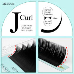 Abonnie J Curl Cashmere Lashes Classic Eyelash Extensions Fluffy Matte Black Eyelashes