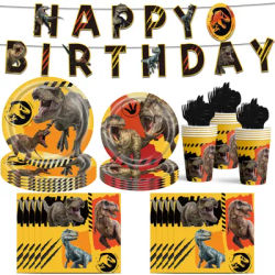 Jurassic dinosaurs Birthday Party Disposable Tableware Cup Plate Napkin Jurassic World Dino Birthday Decors baby bath supplie