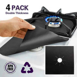 Protecteur de cuisinière à gaz, 4 pièces, revêtement de couverture de cuisinière à gaz, tapis de nettoyage, protection de cuisinière à gaz, accessoires de cuisine