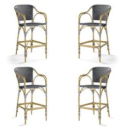 French Cafe 4-pc. Aluminum Bar Stool - Natural - Frontgate