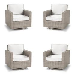 Small Palermo 4-pc. Swivel Lounge Chair with Cushions in Dove Wicker - Standard, Natural - Frontgate