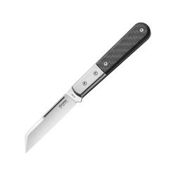 Lionsteel Barlow Dom Folding Knife 3in M390 Stainless Satin Finish DOM Style Blade Carbon Fiber Handle CK0115 CF
