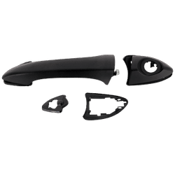 Replacement Exterior Door Handle Plastic Textured Black, Front Or Rear, Driver Side, 1-year unlimited-mileage warranty REPB462104