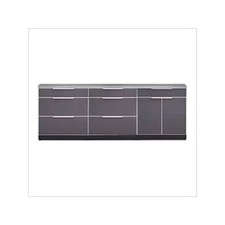 NewAge Outdoor Kitchens Aluminum Slate 4-Piece Outdoor Kitchen Set with Countertops and Covers