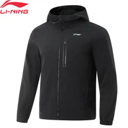 Li-Ning Men Fitness Hooded Windbreaker PFC-FREE WATER REPELLENT Regular Fit LiNing Sports Jacket Coat AFDV071