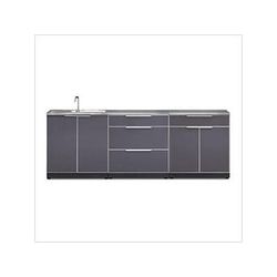 NewAge Outdoor Kitchens Aluminum Slate 4-Piece Outdoor Kitchen Set with Countertops