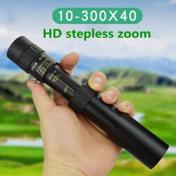 10-300X40 HD Monocular Telescope Mini Portable Mobile Phone Telescope with Holder Outdoor Camping Hunting Birdwatching Telescope