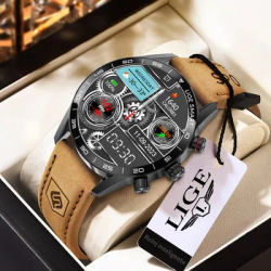 LIGE nouveau robuste militaire sport montre intelligente hommes 1.39 "écran HD fréquence cardiaque Bluetooth appel IP67 étanche en plein air hommes Smartwatch