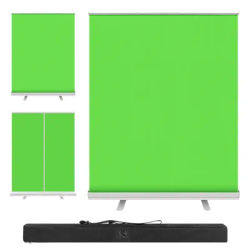 Green Backdrop With Stand Cloth Kit ,Chroma Key Green Screen Wrinkle-Resistant Fabric Background For