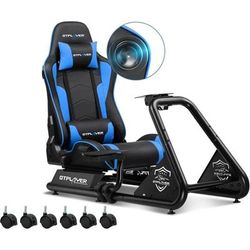Simulateur de Conduite, Siège de Simulation pour pc avec Haut-Parleurs, Support pour Volant et