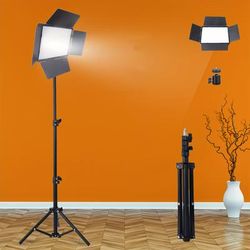 TEMU 43'' Floor Tripod Filled Light, Led Lighting Kit For Video Photography With Dimming And 3 Color Dimmable , Suitable For Studio Shooting, Video Recording, Portrait Shooting With Usb Charger