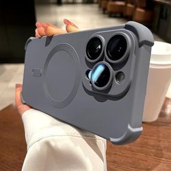 TEMU Shockproof Tpu 4-corner Shockproof Soft Phone Case Compatible With Iphone 16 15 14 Pro For Compatible Wireless Charge Lens Protection Cover