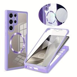 TEMU Protection Mobile Phone Case With Shell Film Integrated Magnetic Protective Cover Suitable For S25ultra/s24ultra//s24fe/s23ultra/s23fe/s22ultra/s21ultra