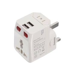Targus Istore World Travel Adapter With Dual Usb Charging Ports, White