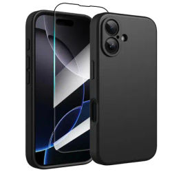 2 IN 1 Phone Case for iPhone 16 15 14 13 12 11 Pro Max Plus Protection With Screen Protector Glass