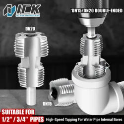 High-Speed DN15 DN20 Double-Ended Internal Pipe Thread Tapping Tool for 1/2" 3/4" PPR PVC MPP Pipes Razor Sharp Detachable