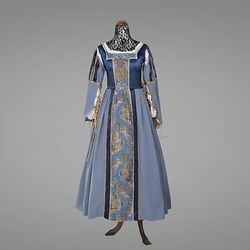 Medievale Rinascimento Vestito Abiti da Ballo Abito Vichingo Cavaliere Celtico Costume Per donna Reale Halloween Carnevale Mascherata Performance LARP Fiera Rinascimentale Adulti Vestito