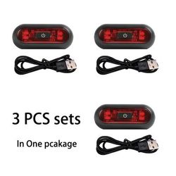 TEMU 3pcs Sets Motorcycle Helmet Light 4 Lamps Led Safety Rear Lamp