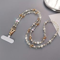 TEMU Crystal Rhinestone Crossbody Phone Lanyard, Universal Anti-lost Mobile Strap With Secure Clasp For Women