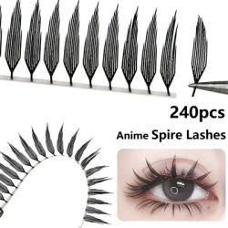 MIOFIA Tower Top Feather shape Eyelash Extension Comic Natural Lightweight False Eyelashes Premade Fans Lashes for Makeup Tool