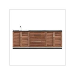 NewAge Outdoor Kitchens Grove 4-Piece Outdoor Kitchen Set with Countertops and Covers