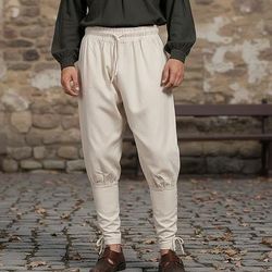 Retrò Vintage Medievale Rinascimento Pantaloni da pirata Pirata Cavaliere Vichingo Crociato Cavaliere Celtico Tinta unita Costume Per uomo Costumi da pirata Fantasia Halloween Carnevale Mascherata